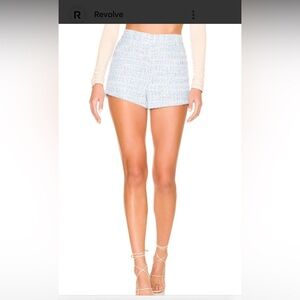 Central Park West Silvie Tweed Shorts in Blue Size S